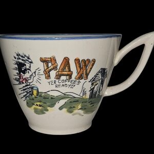 Vintage 12 oz. "Paw Yer Coffee's Ready" Ceramic Coffee Mug